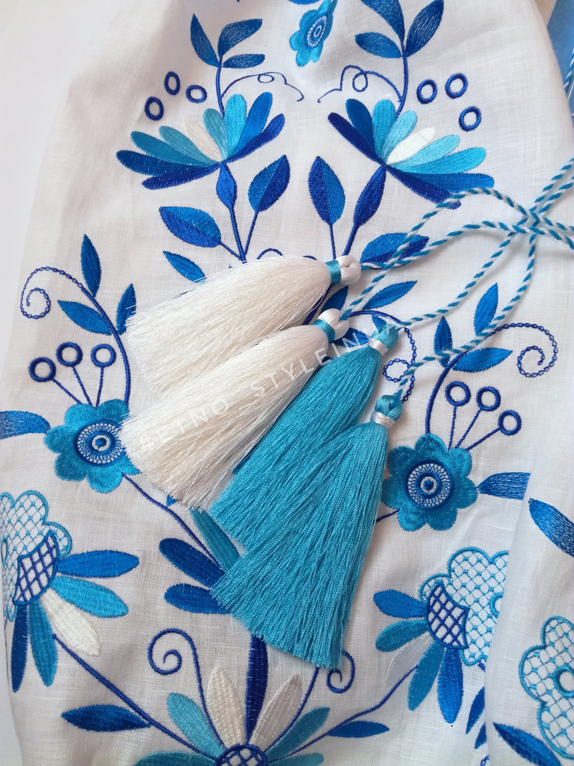 Azure Bloom Embroidered Nehru main image 1