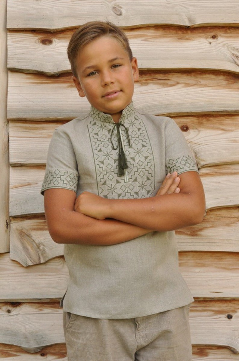Linen Boys Shirt Vyshyvanka. Ukrainian Shirt for Boy. Etsy