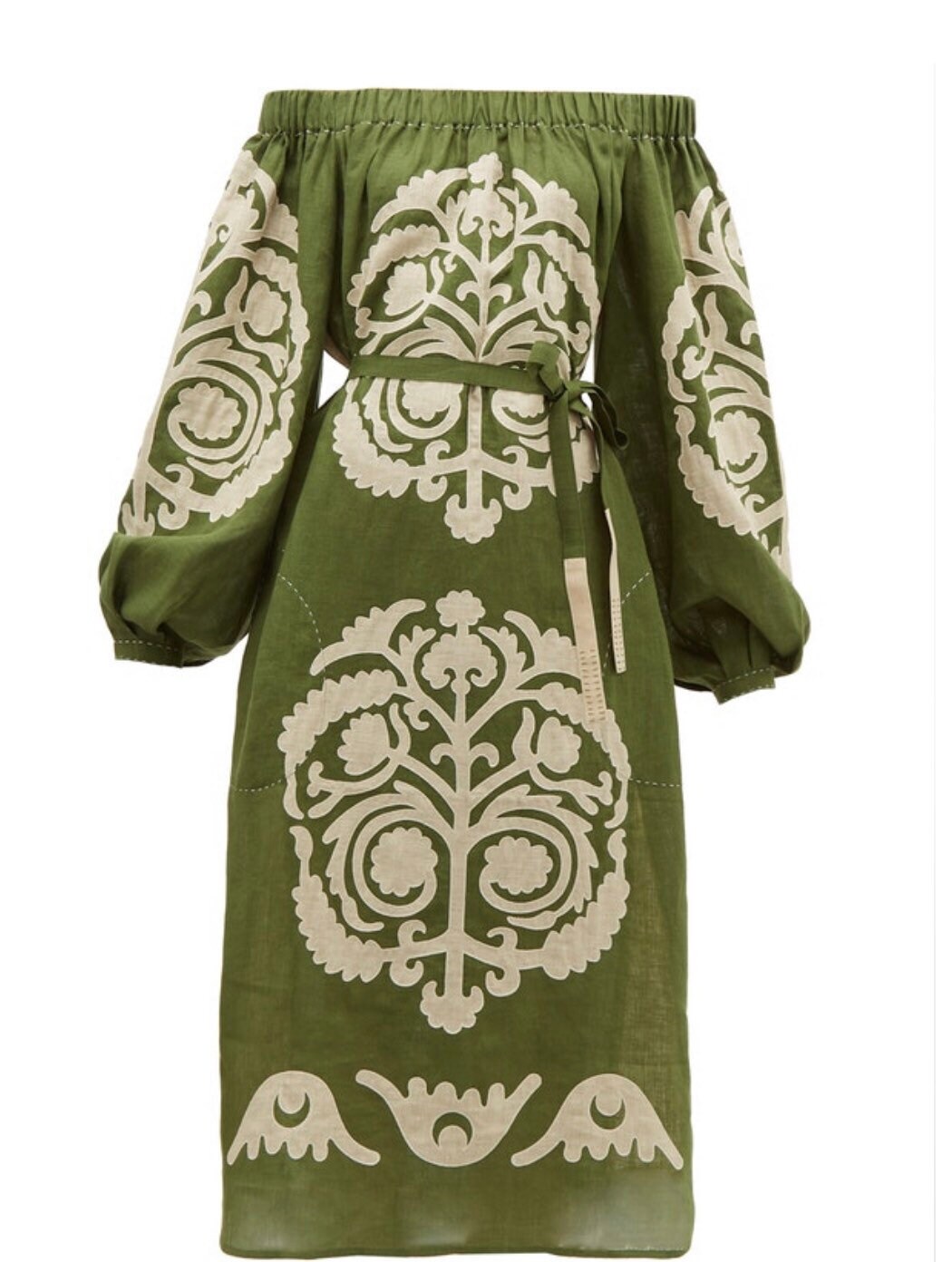 Olive Ukrainian Embroidered Dress With Applique Plus Size Boho Etsy
