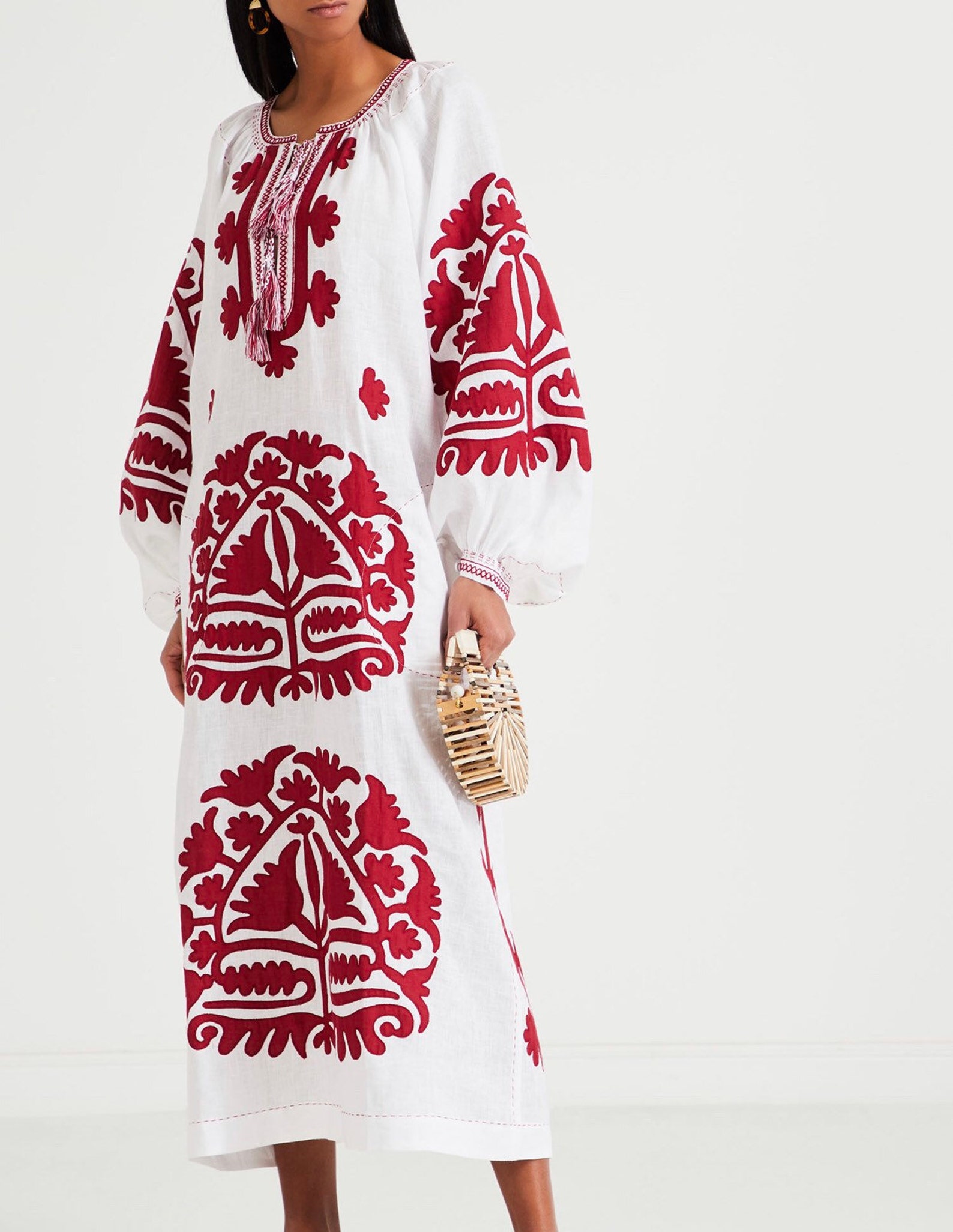 Ukrainian Embroidered Dress With Applique Plus Size Boho Etsy