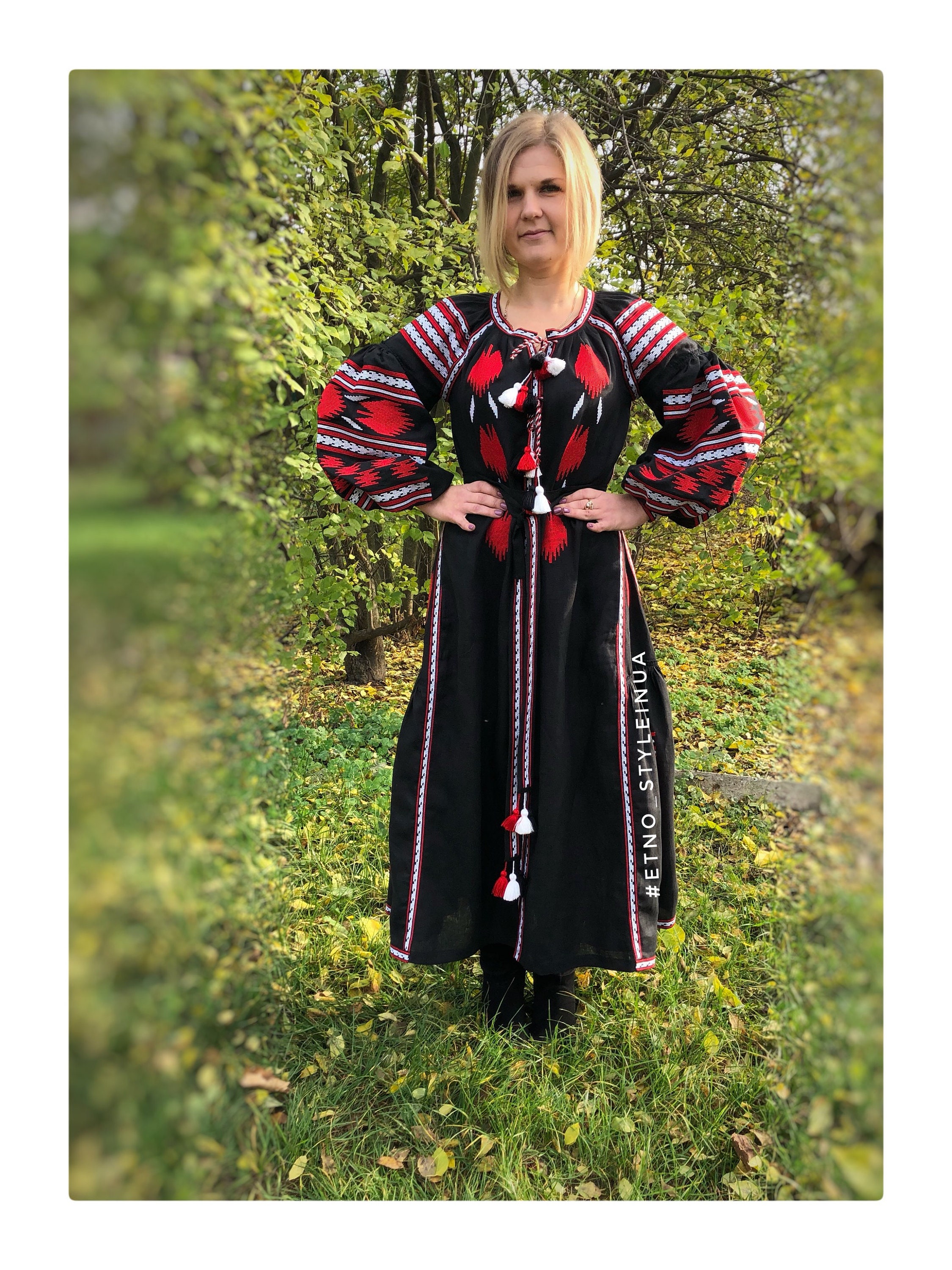 Best price black ukrainian embroidered linen dress vyshyvanka etsy Best price black ukrainian embroidered linen dress vyshyvanka etsy