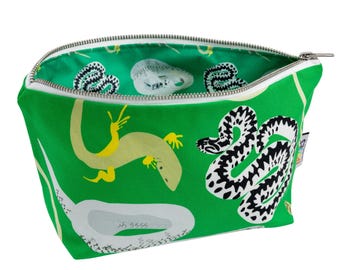 Reptiles británicos, Bolsa de algodón orgánico verde muy útil: Bolsa impermeable con cremallera