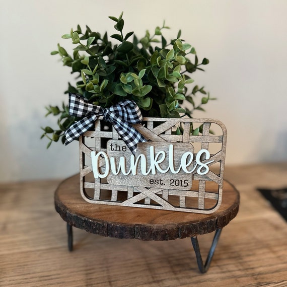 tobacco family name Family Sign - Tobacco Basket - Family Name