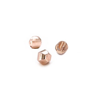 14K solid gold piercing screw back balls (polygon/round/winged )