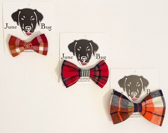 Cozy Plaid Flannel Bow Tie for Dogs. For Cats. Gift for Dogs. Gift for Cats. Dog Bow Tie. Cat Bow Tie. Christmas Bow Tie for Dogs and cats.