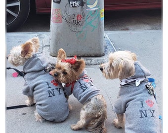 ルイドック ダウンJK 　sizeL i love my dog I Heart NY Dog Hoodie. NYC Dog Hoodie With Slot for Leash. I