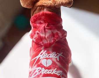 Heartbreaker Tie Dye Hoodie for Dogs. Cozy Hoodie for Pets. Gift for Dogs. Gift for Pets. Valentines Day Dog Hoodie. Gift for Dog Owners.