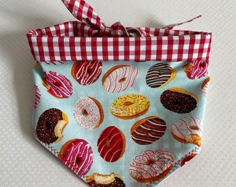 Tie On bandana for Dogs. For Cats. Donut bandana. Reversible pet bandana.  Gift for Dogs. Gift for Cats. Cute Dog Gift. Cute Pet Scarf.