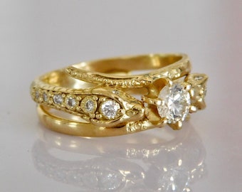 Diamond Eternal double Snakes ring in 18k Gold  - Ouroboros