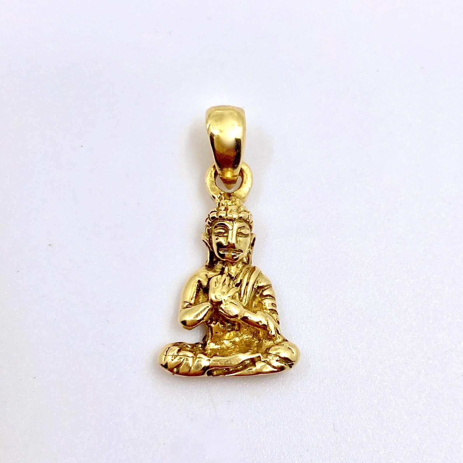 Gold Buddha in 18k Solid Gold Solid Gold Buddha Pendant Etsy