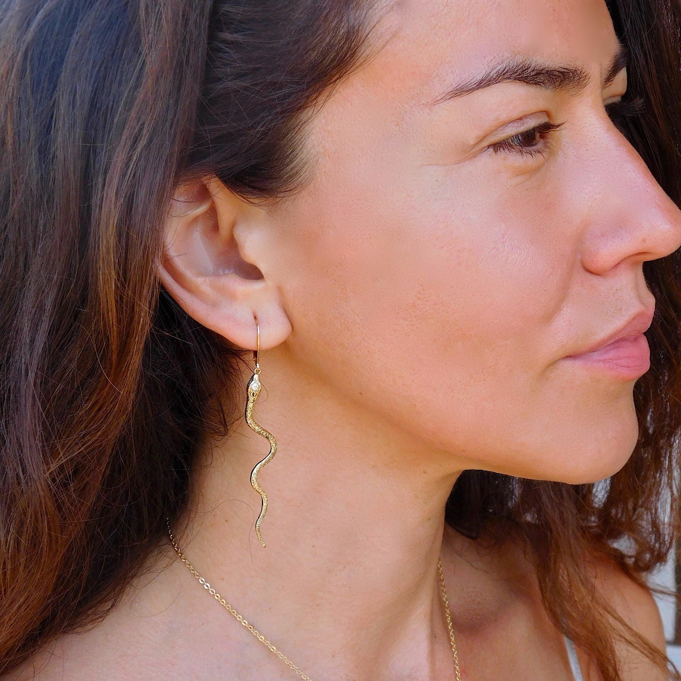 Ssense Donna Accessori Gioielli Orecchini Gold Snake Single Right Earring 