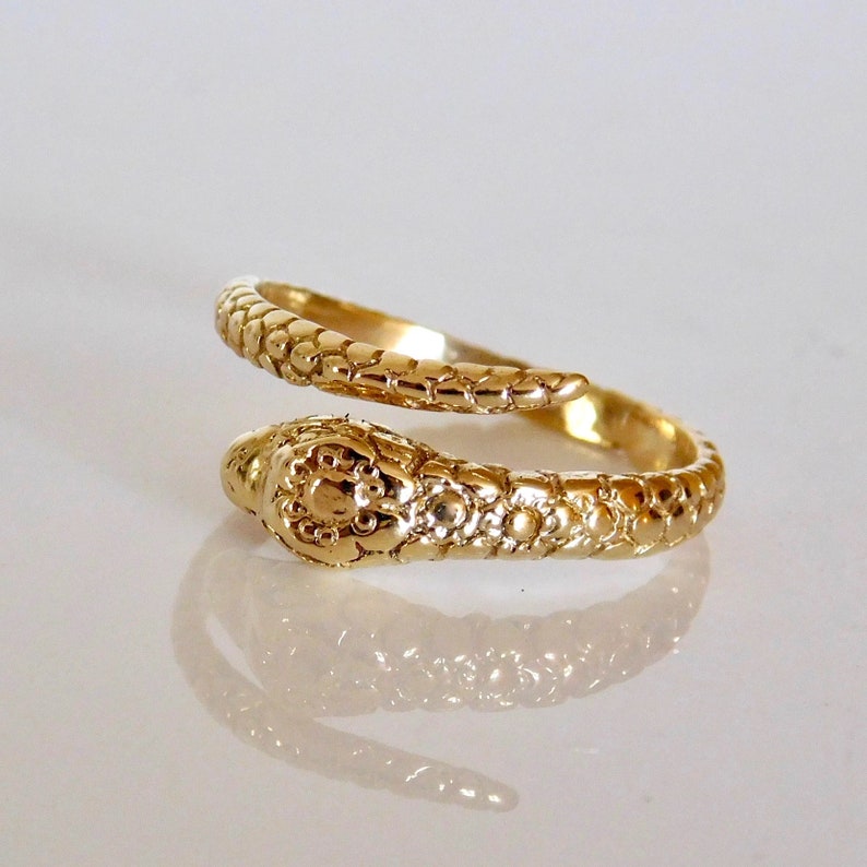 18k Gold Snake Ring Egyptian Gold Ring Snake Band Etsy