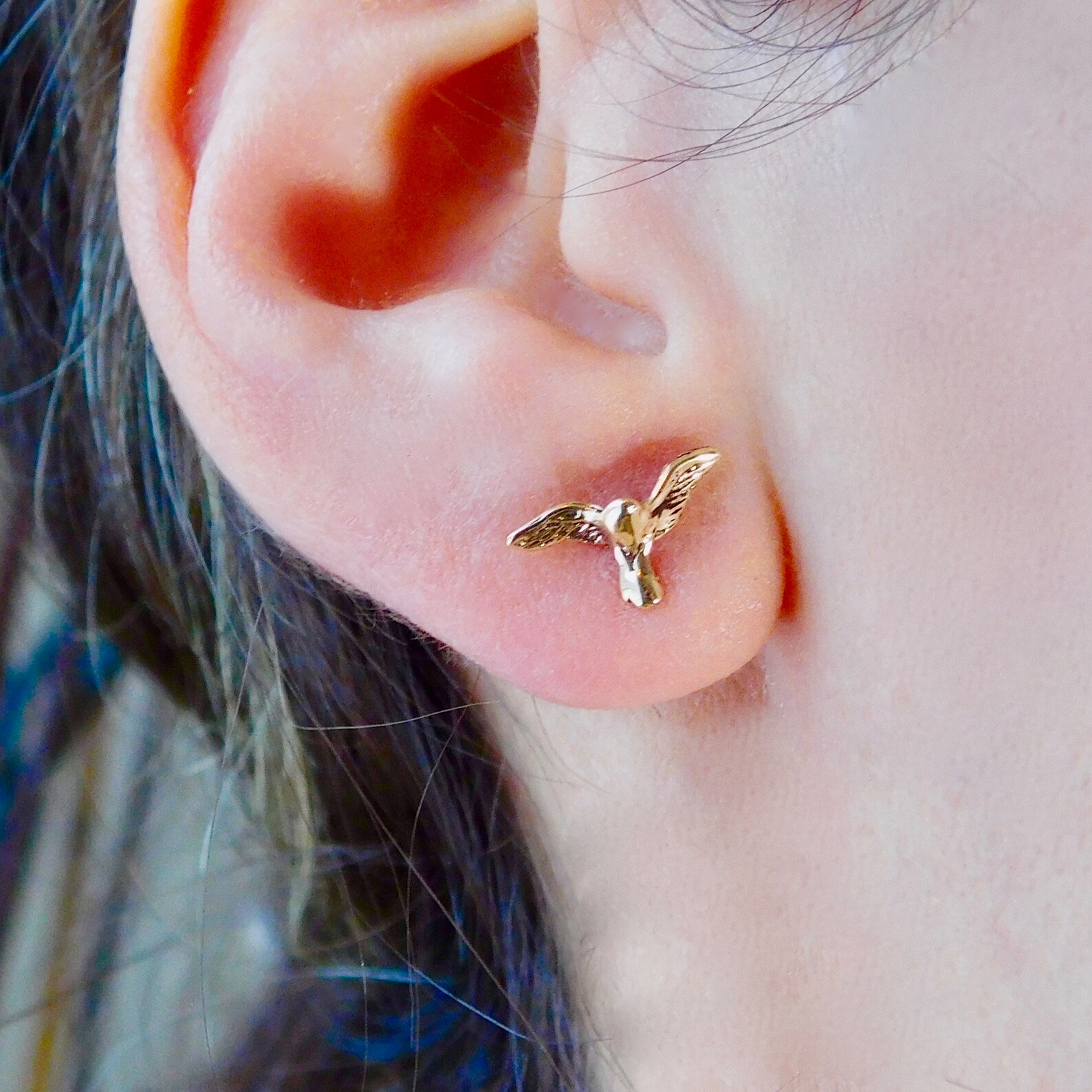 18k Gold Eagle Stud Earrings 18k Gold Bird Studs Solid Gold Etsy