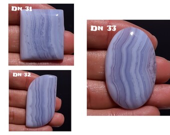17Ct AAA Quality Blue Lace Agate Cabochon Gemstone Oval Shape Cabochon...25x16x5mm Approx
