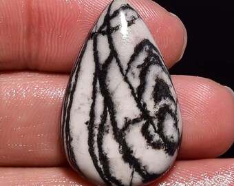 Amazing 40 % OFF Sale Natural Zebra Jasper Gemstone Cabochan Pear Shape 24.20 Cts. Size 30 X 20 X 6 Code DN 182