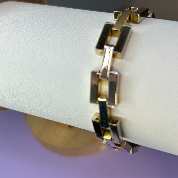 Vintage mid century 1970's  18 carat Rolled Gold Plated chunky link bracelet