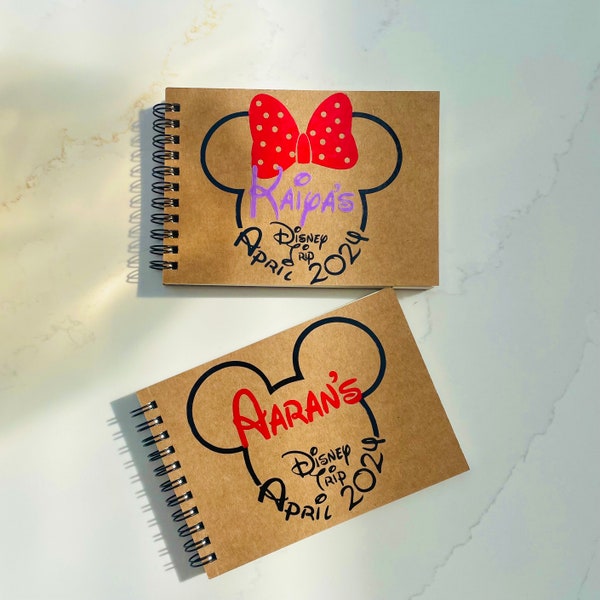 2024 Personalised Mickey or Minnie Disney Inspired Autograph Book, Disney Land, Disney World, Disney Cruise, A6 - Instax photo sized