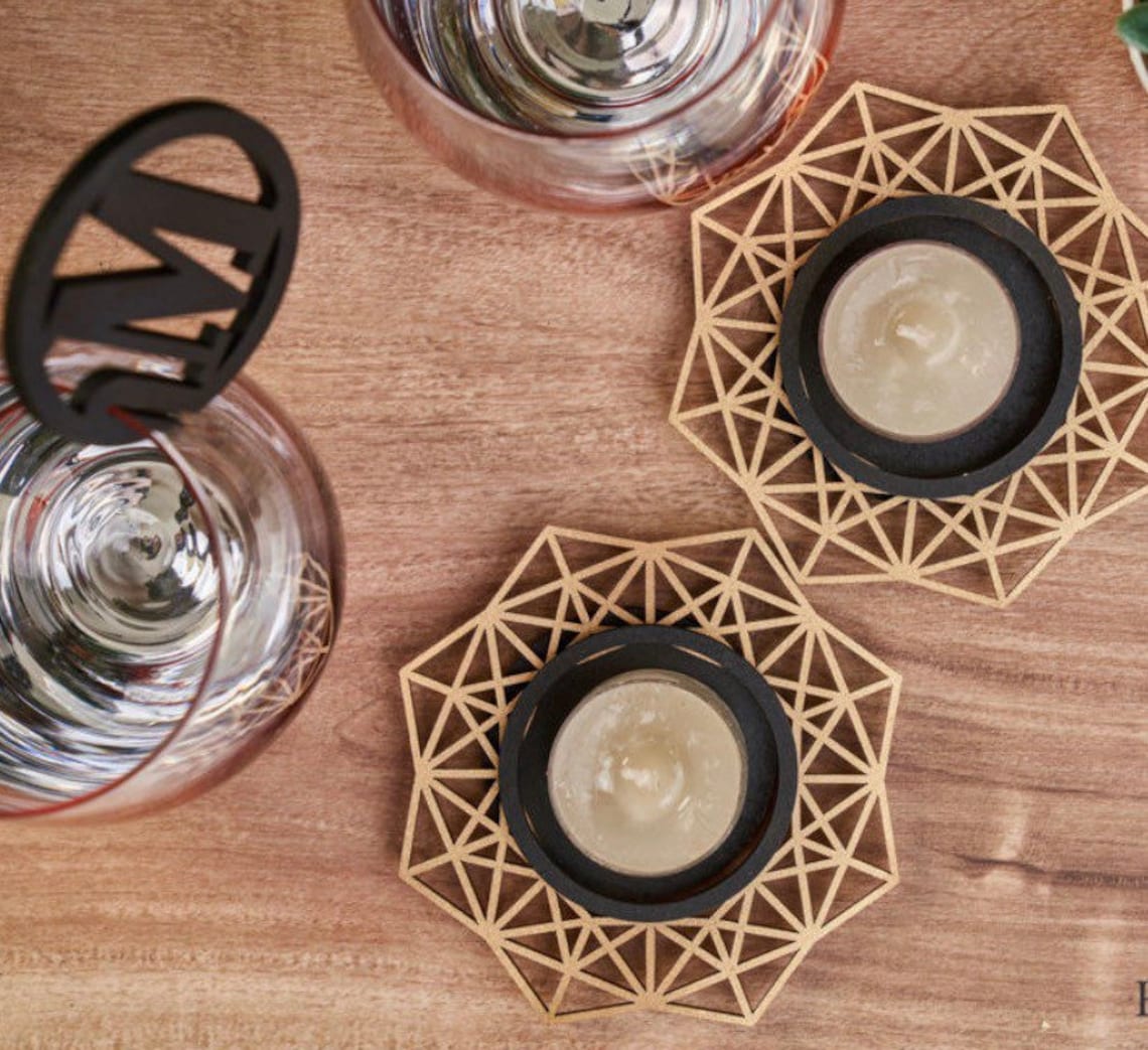 Geometric Tea Light Holders 2 Pack Etsy UK