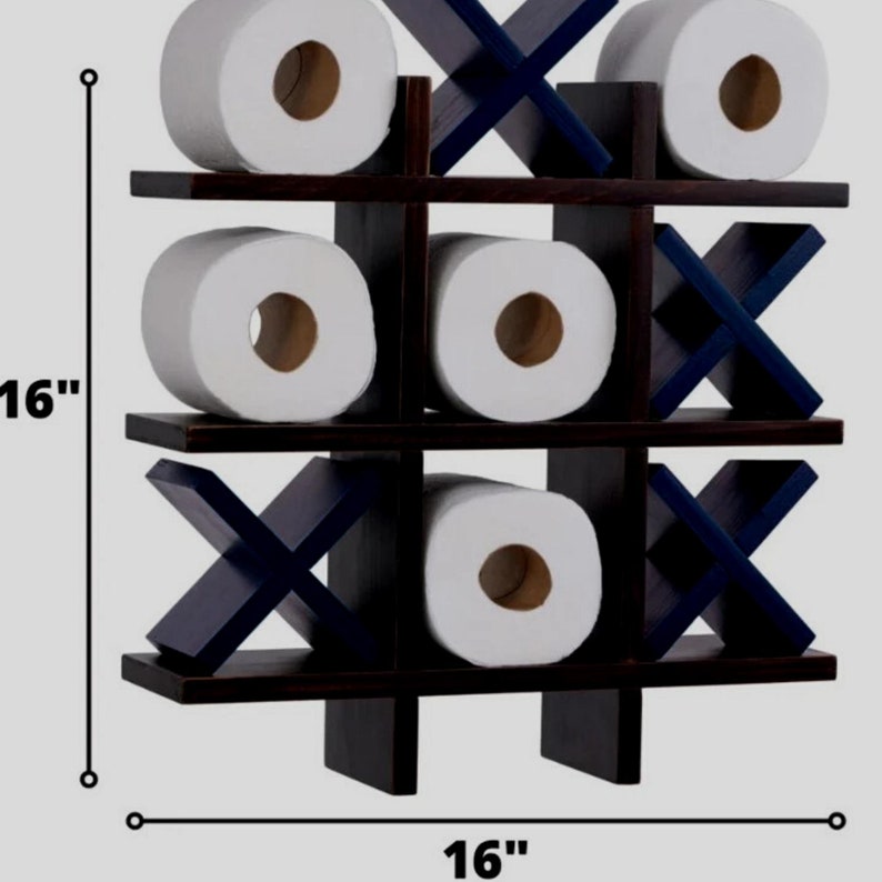 Bath Roll Holder tic Tac Toe blue Pine Toilet Paper Display - Etsy