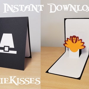 Arquivo de corte SVG do cartão pop-up de Ação de Graças - download instantâneo
