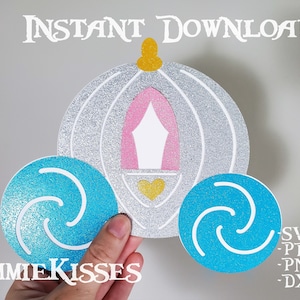Princess Carriage Card SVG Cutting File - Instant Download