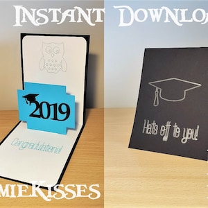 3D Graduation Card SVG Cutting File - Téléchargement instantané