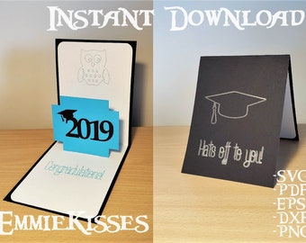 3D Graduation Card SVG Cutting File - Instant Download