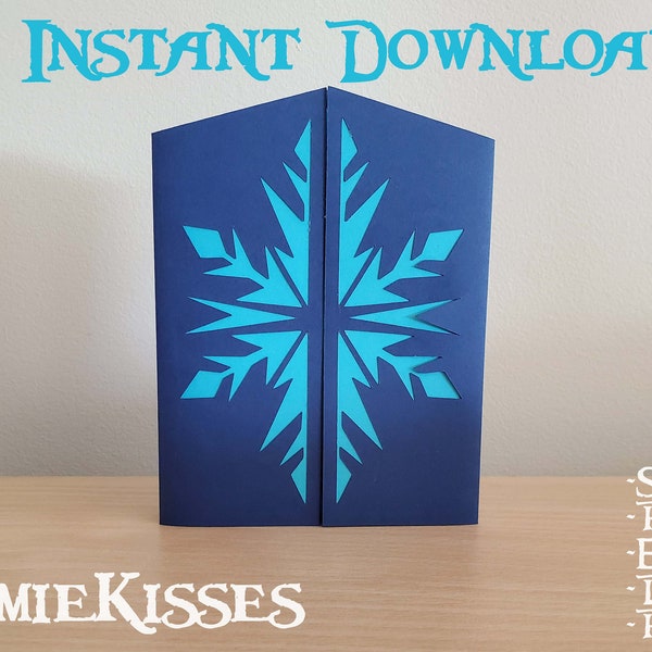 3D Ice Castle Door Inspired Card SVG Cutting File - Instant Download