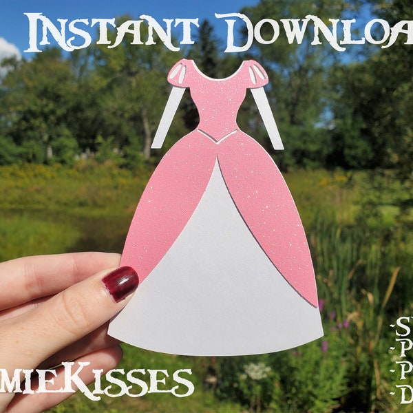 Pink Mermaid Dress Cut Out File - SVG DXF
