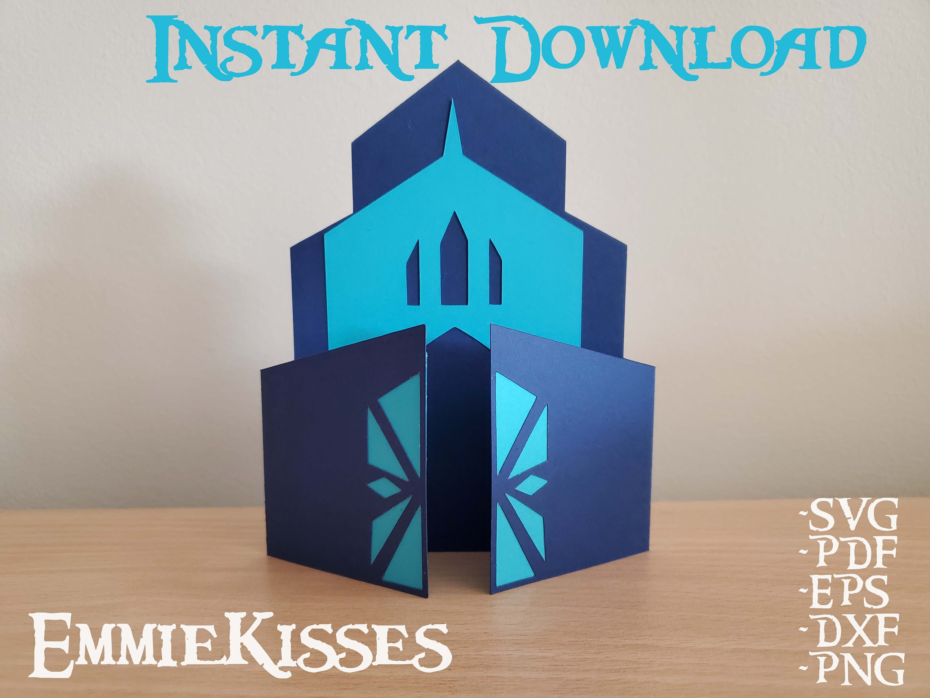 Download 3d Ice Castle Inspired Card Svg Cutting File Instant Etsy