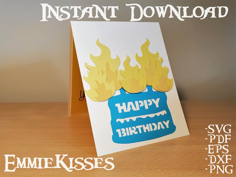 Download 3D Pop-up Fire Hazard Birthday Card SVG Cutting File ...