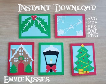 Christmas Cards SVG - Bundle of 5 designs