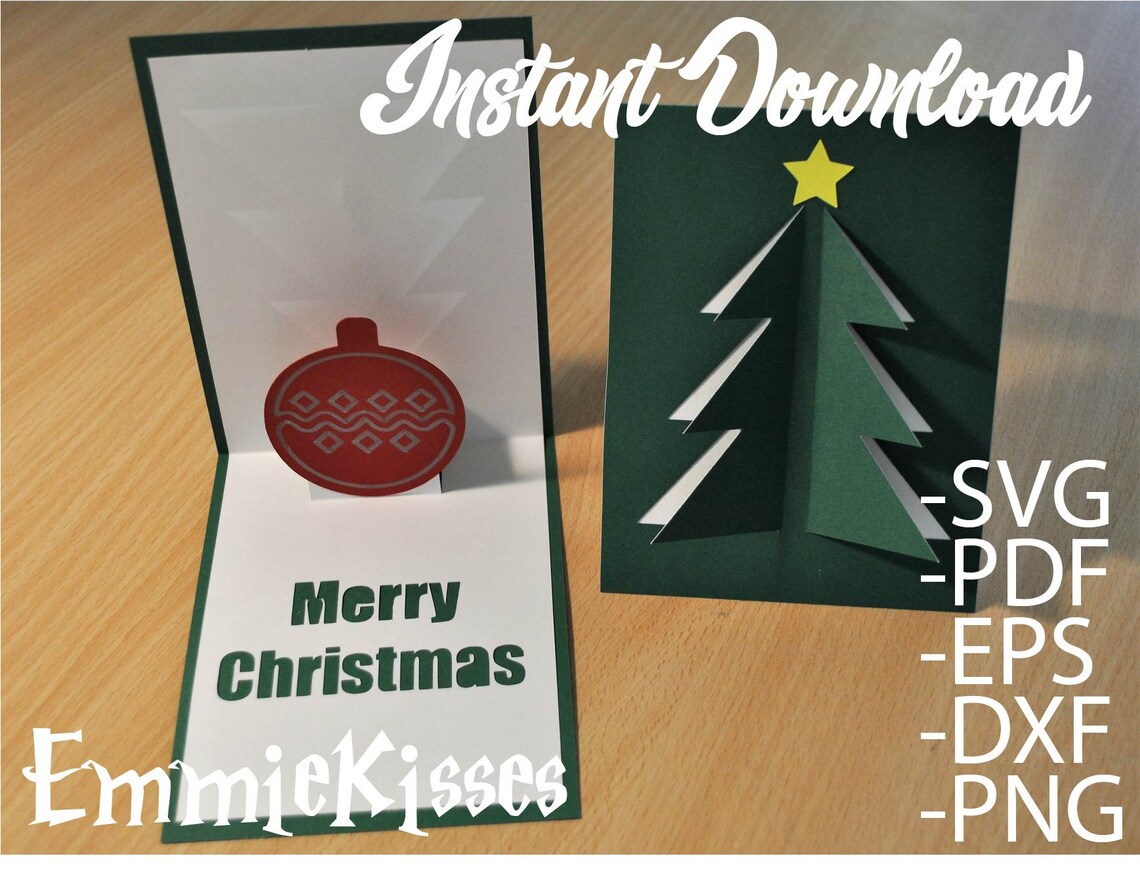 Christmas tree pop up card svg 3D Pop-up Christmas Card SVG Cutting File Instant Download | Etsy