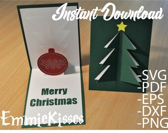 3D Pop-up Christmas Card SVG Cutting File - Instant Download