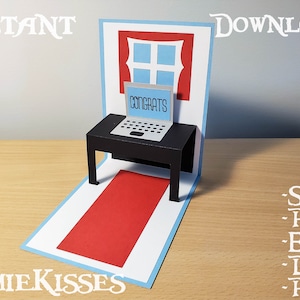 3D Pop-up Desk Card Graduation - Instant Download