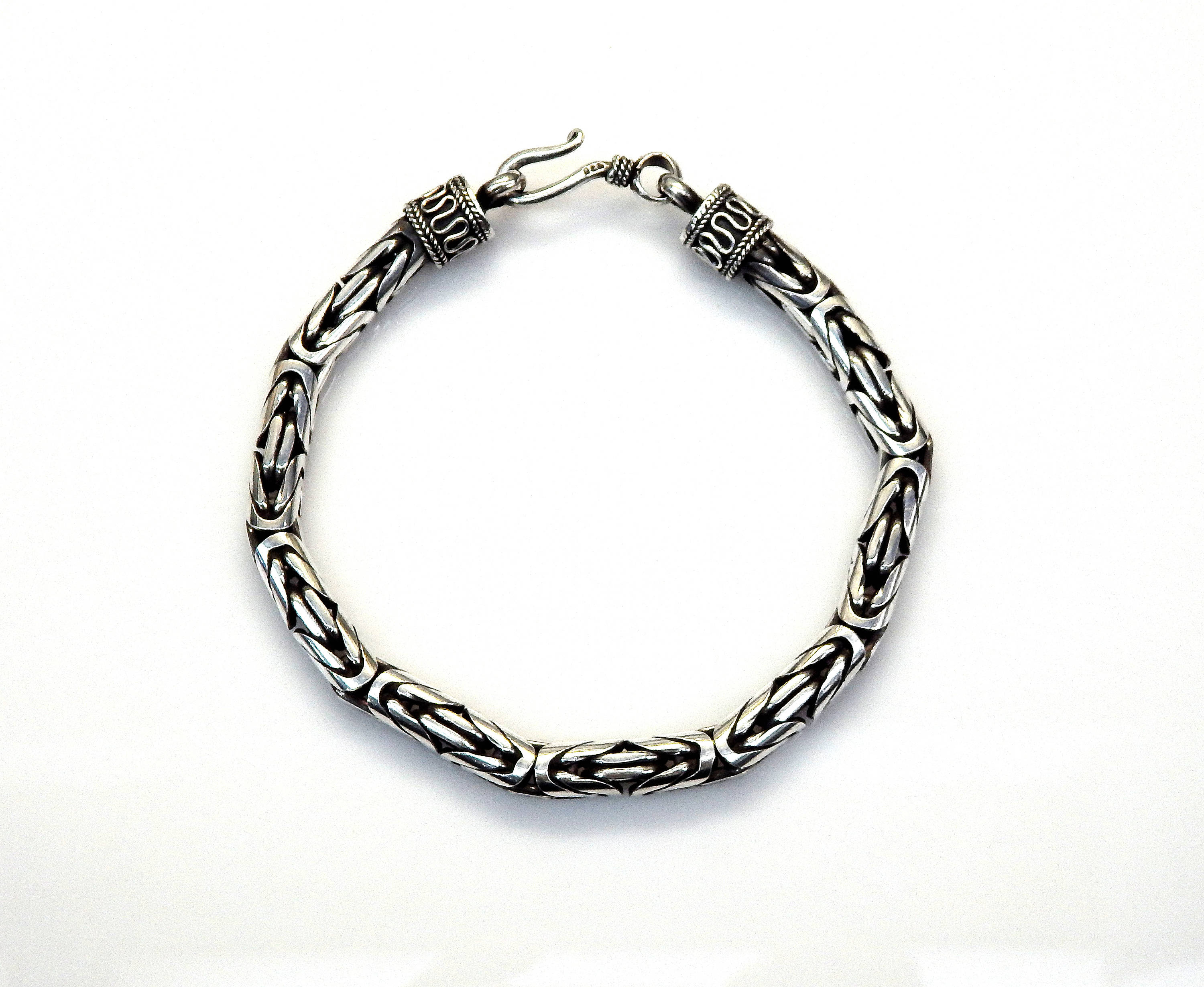 Sterling Silver Byzantine Chain Bracelet 253640352994