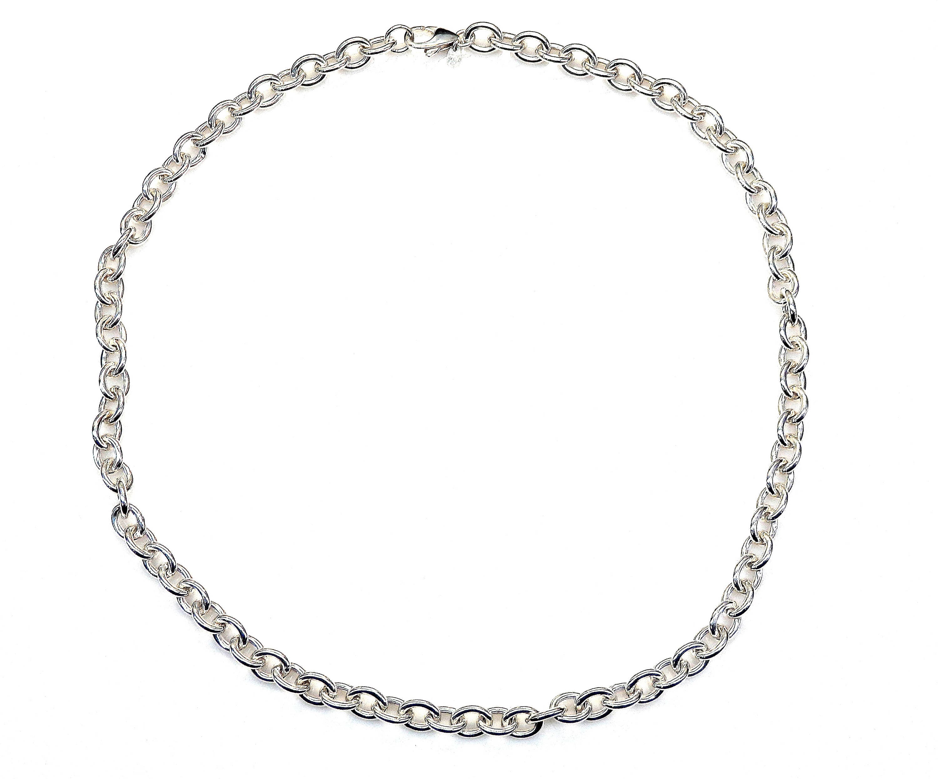 Sterling Silver Link Chain Necklace #263705076323