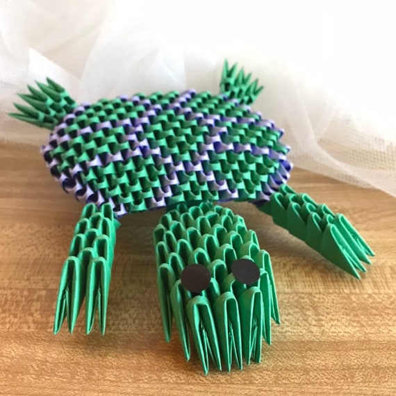 3d Origami Sea Turtle Dark Greenpurple Made To Order