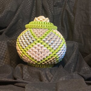 OOAK 3D Origami Lidded Jar - Ready To Ship Handmade Gift