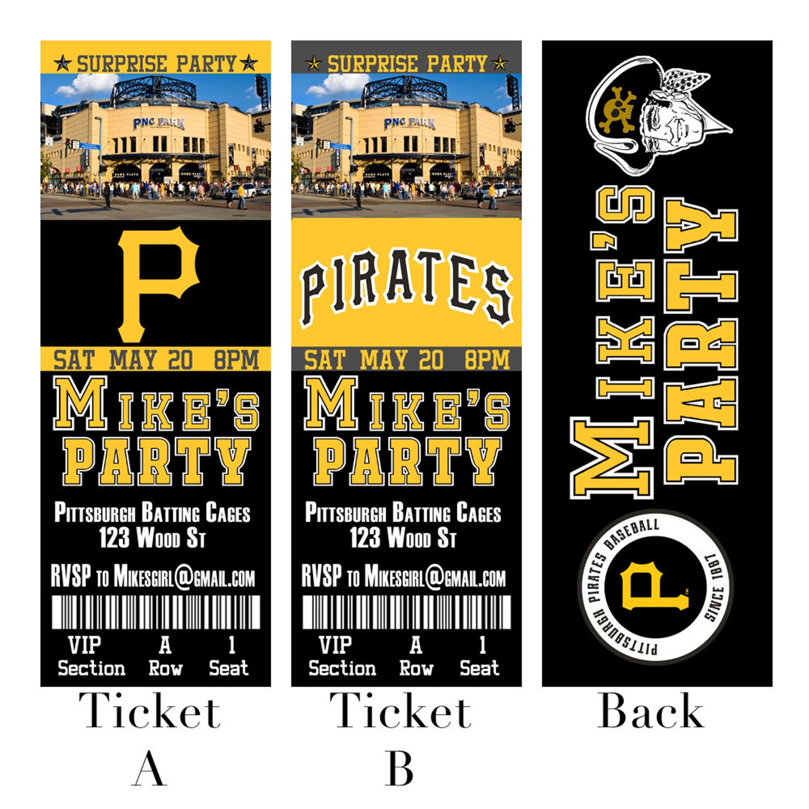 Pittsburgh Pirates Ticket Invitation Etsy
