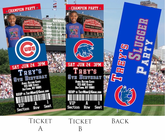 Chicago Cubs Ticket Invitation | Etsy
