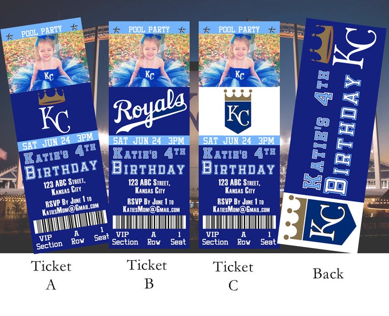 Kansas City Royals Birthday Ticket Invitation Etsy