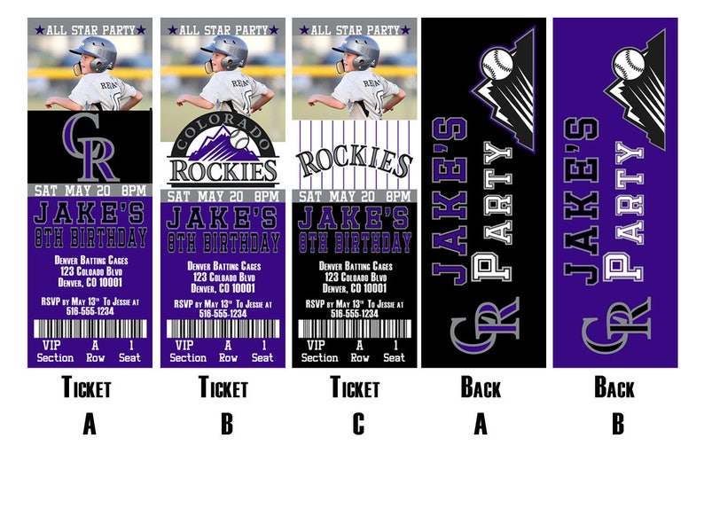 Colorado Rockies Birthday Ticket Invitation | Etsy