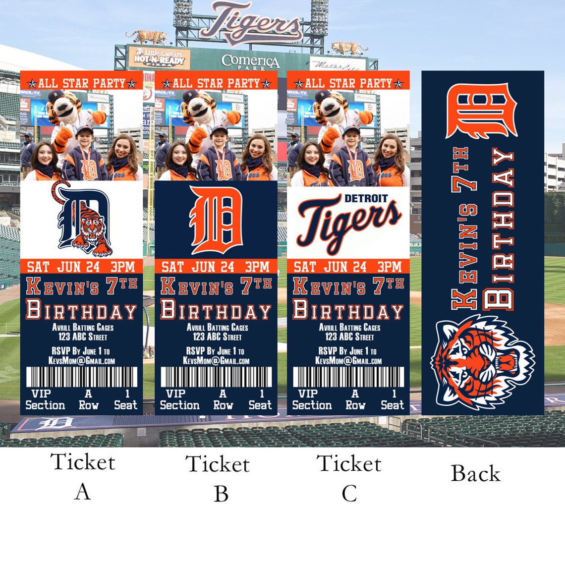 Detroit Tigers Birthday Ticket Invitation | Etsy