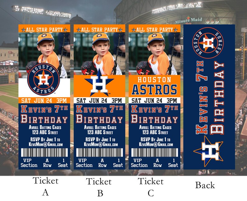 Houston Astros Birthday Ticket Invitation Etsy Houston Astros Birthday Ticket Invitation Etsy