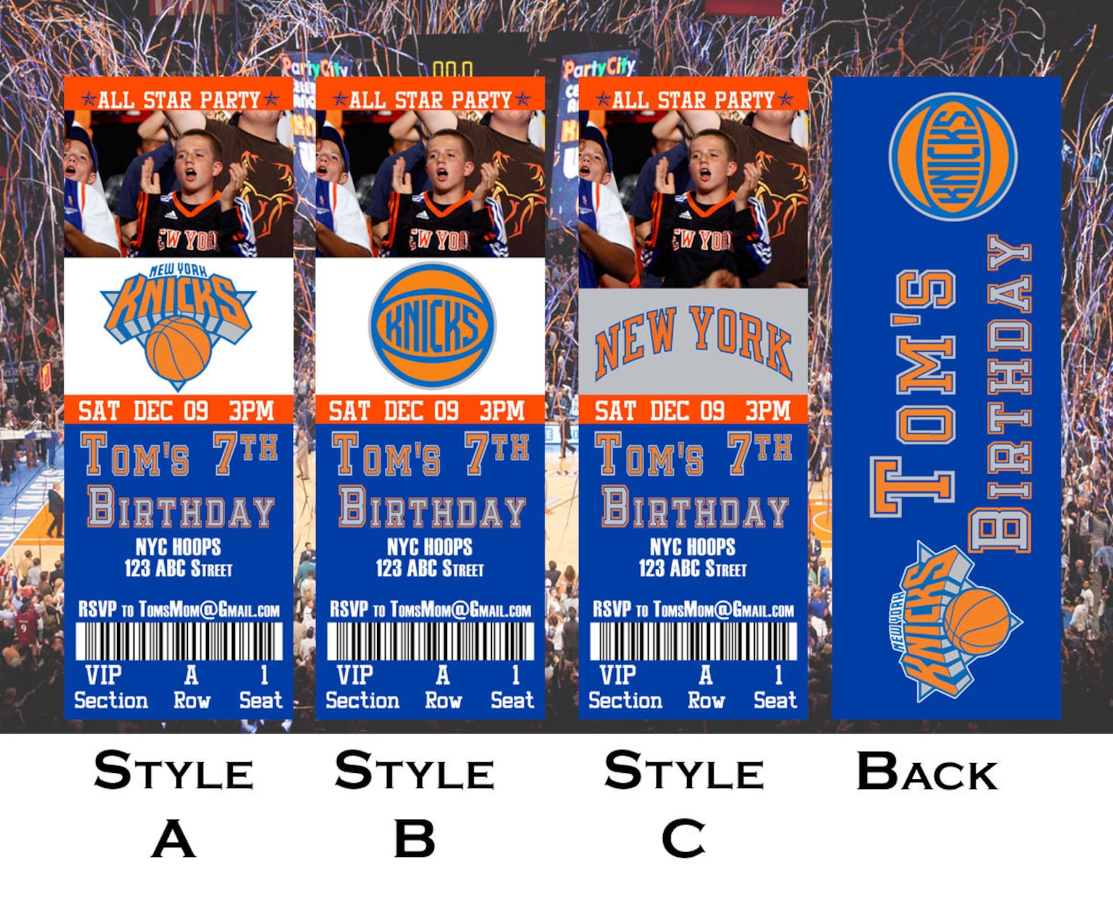 New York Knicks Ticket Invitation Etsy