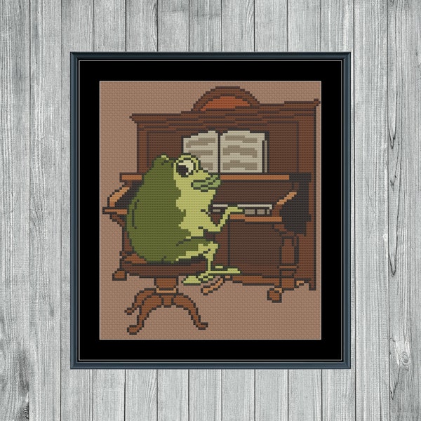 Over the Garden Wall Frog Cross Stitch Pattern