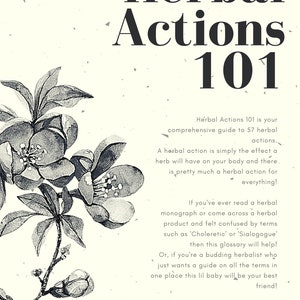e-Book Herbal Actions 101 - a comprehensive guide to 57 Herbal Actions | Zine | Herbal Guide | Witch guide | Herbalist