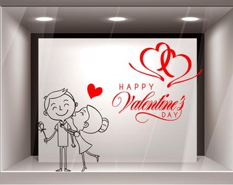 Valentine's Day window stickers shop window stickers love love vinyl decoration stickers decals for Valentine's Day windows