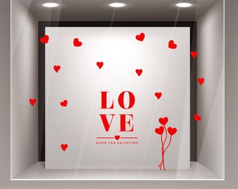 Valentine's Day window stickers shop window stickers love love vinyl decoration stickers decals for Valentine's Day windows